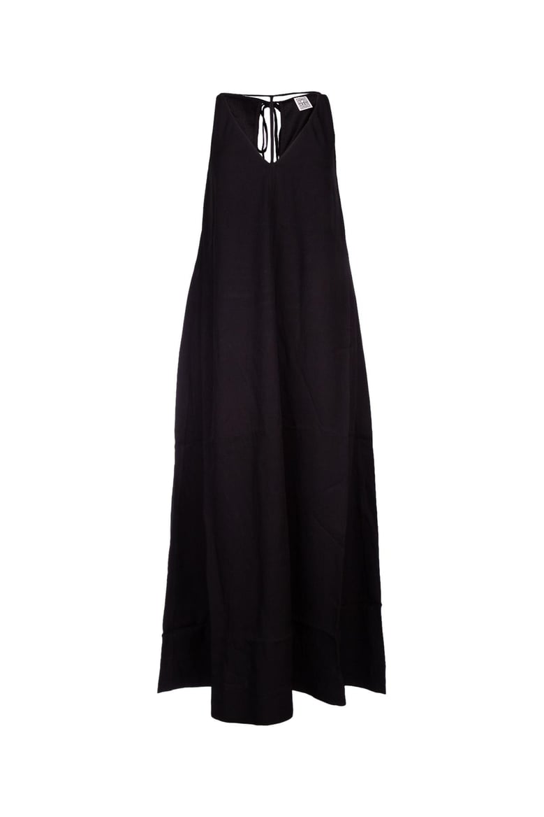 t-strap crepe-back satin dress by Selfnex