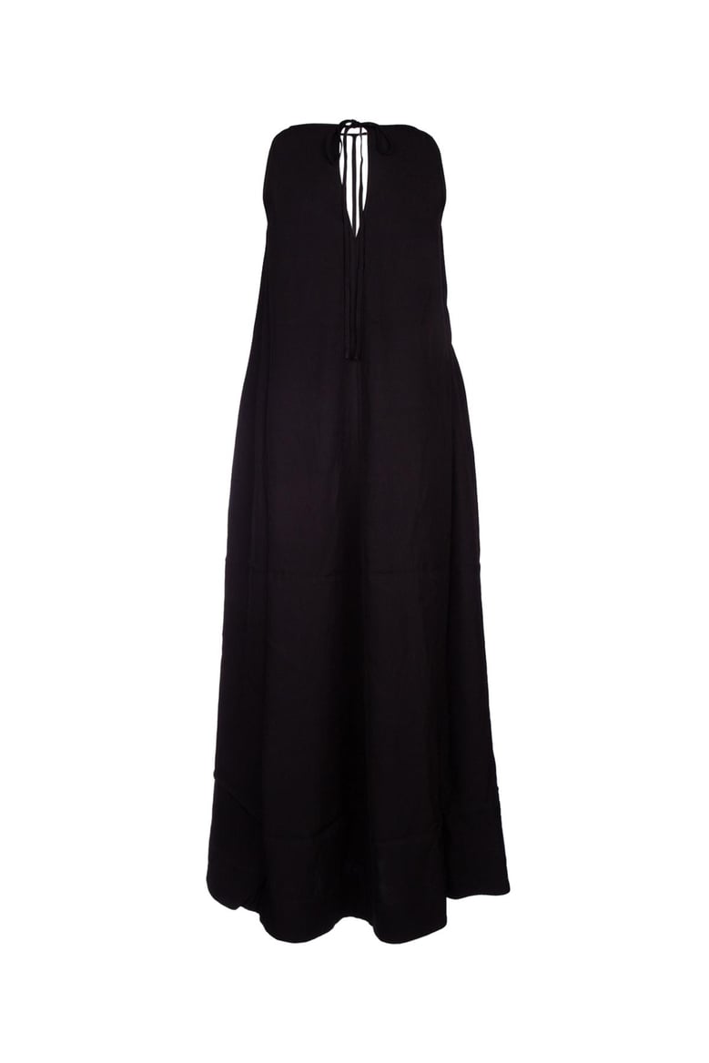 t-strap crepe-back satin dress by Selfnex