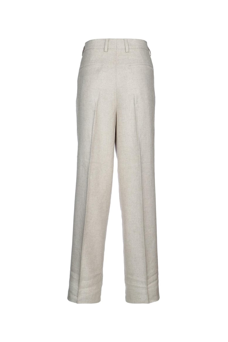double-pleat straight trousers by Selfnex