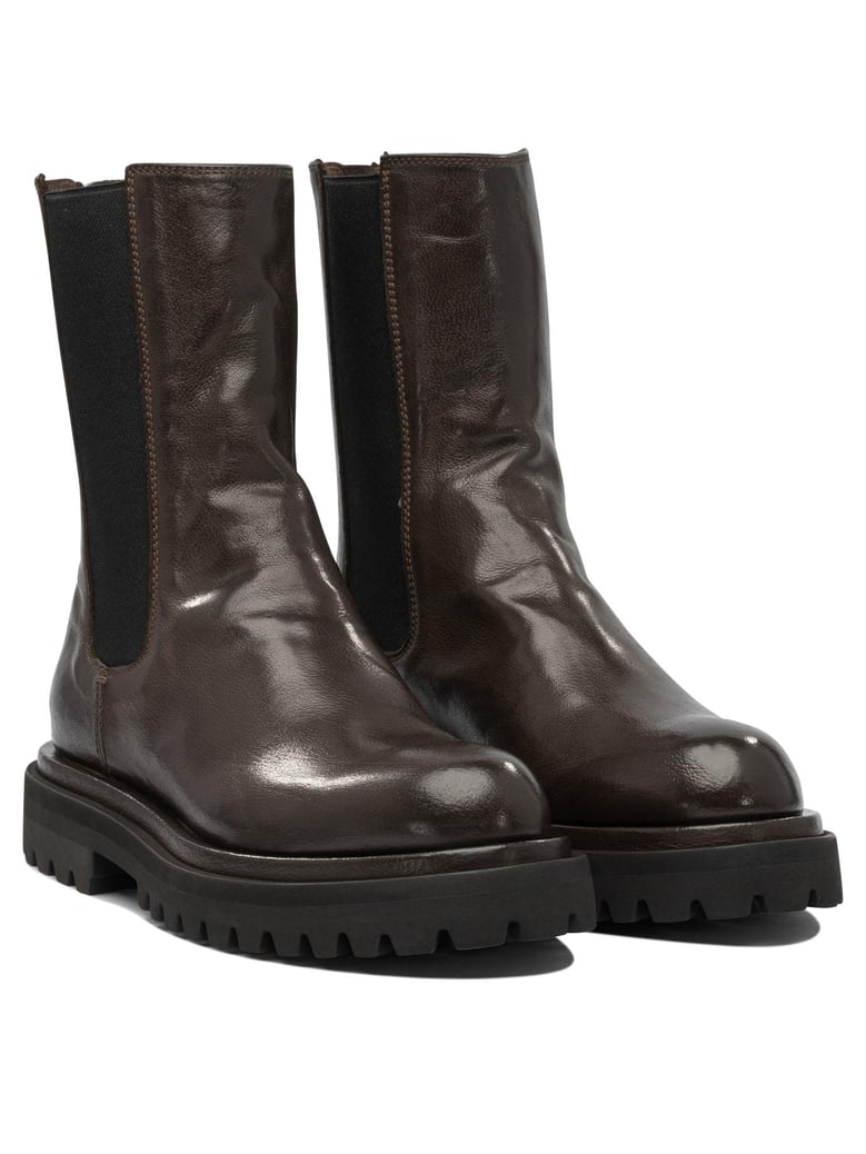 brown rubber ankle boots by Selfnex