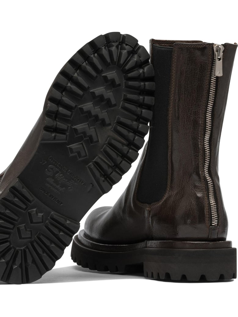 brown rubber ankle boots by Selfnex