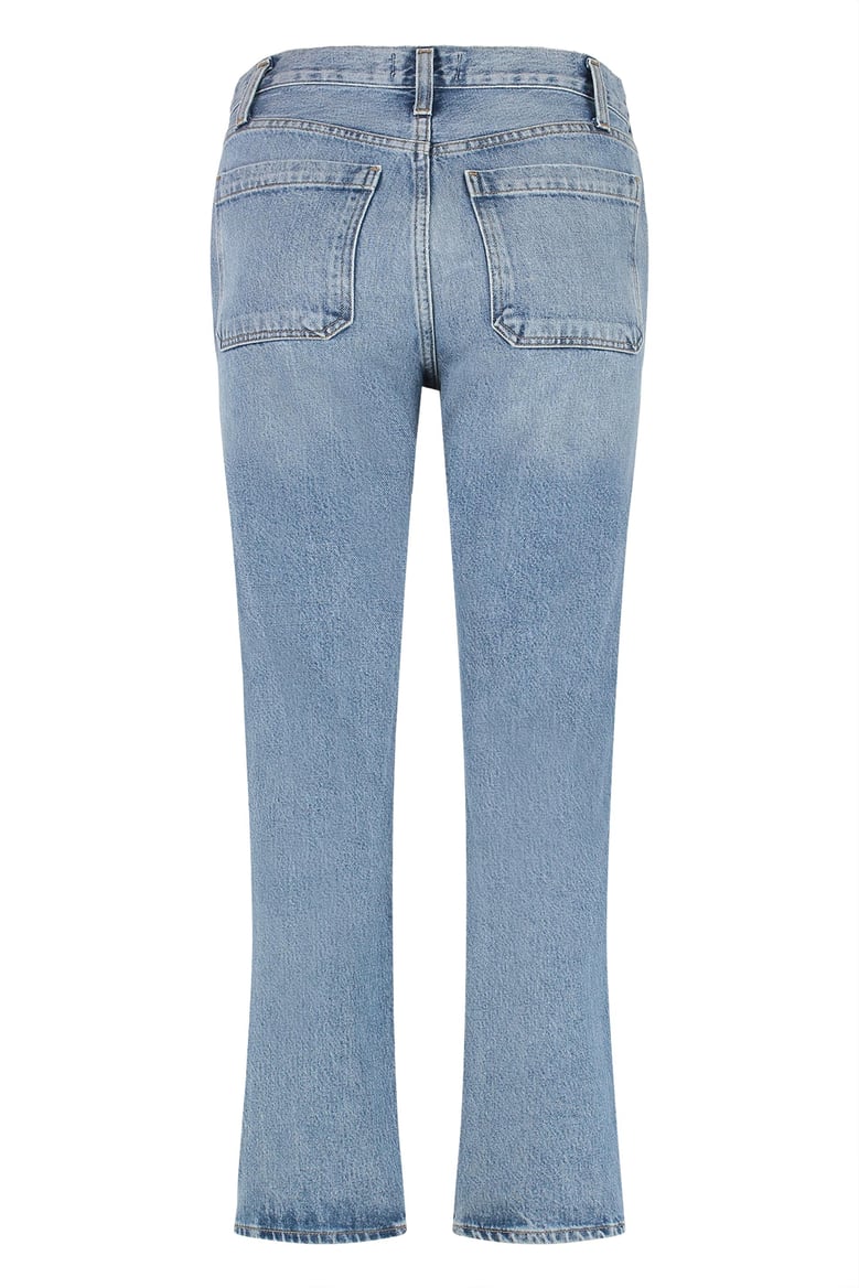 cooper high-rise straight leg jeans by Selfnex