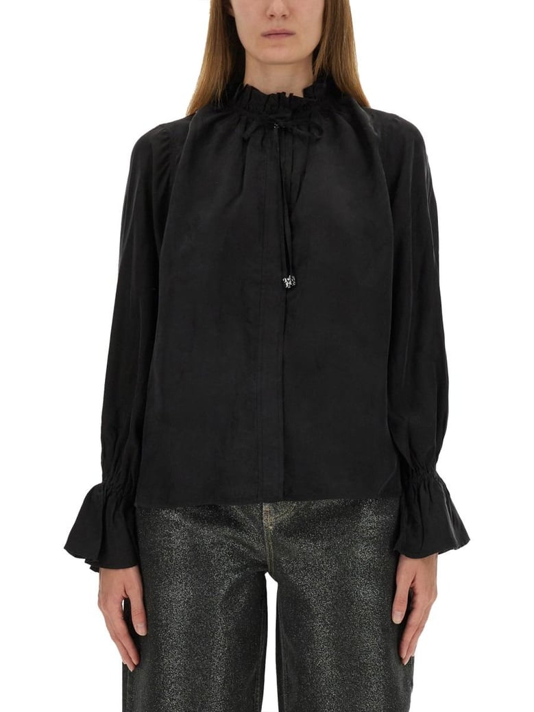 black cupro viscose shirts by Selfnex