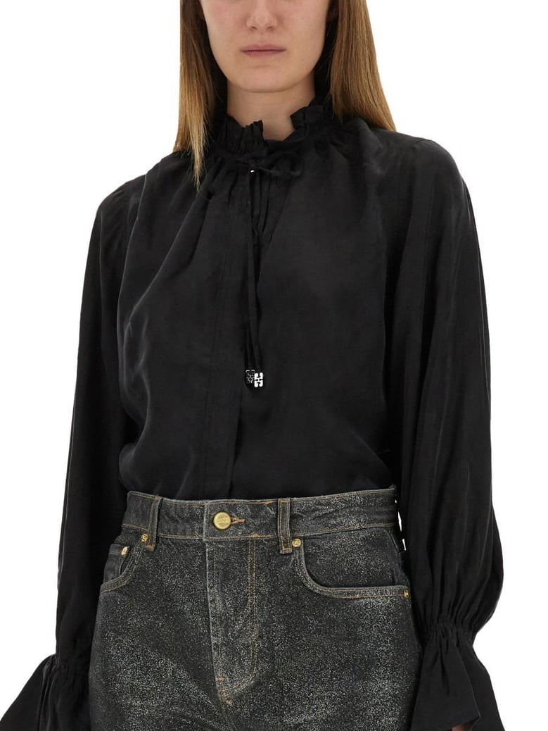 black cupro viscose shirts by Selfnex