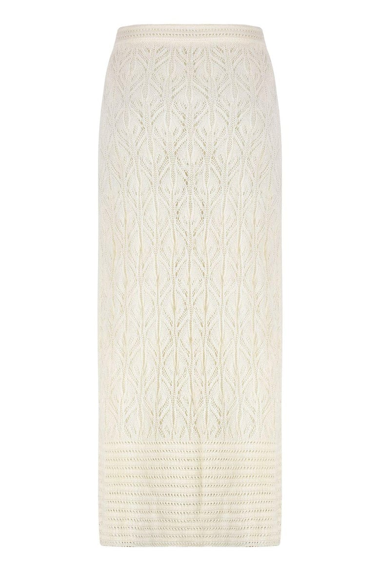 openwork-knit skirt by Selfnex