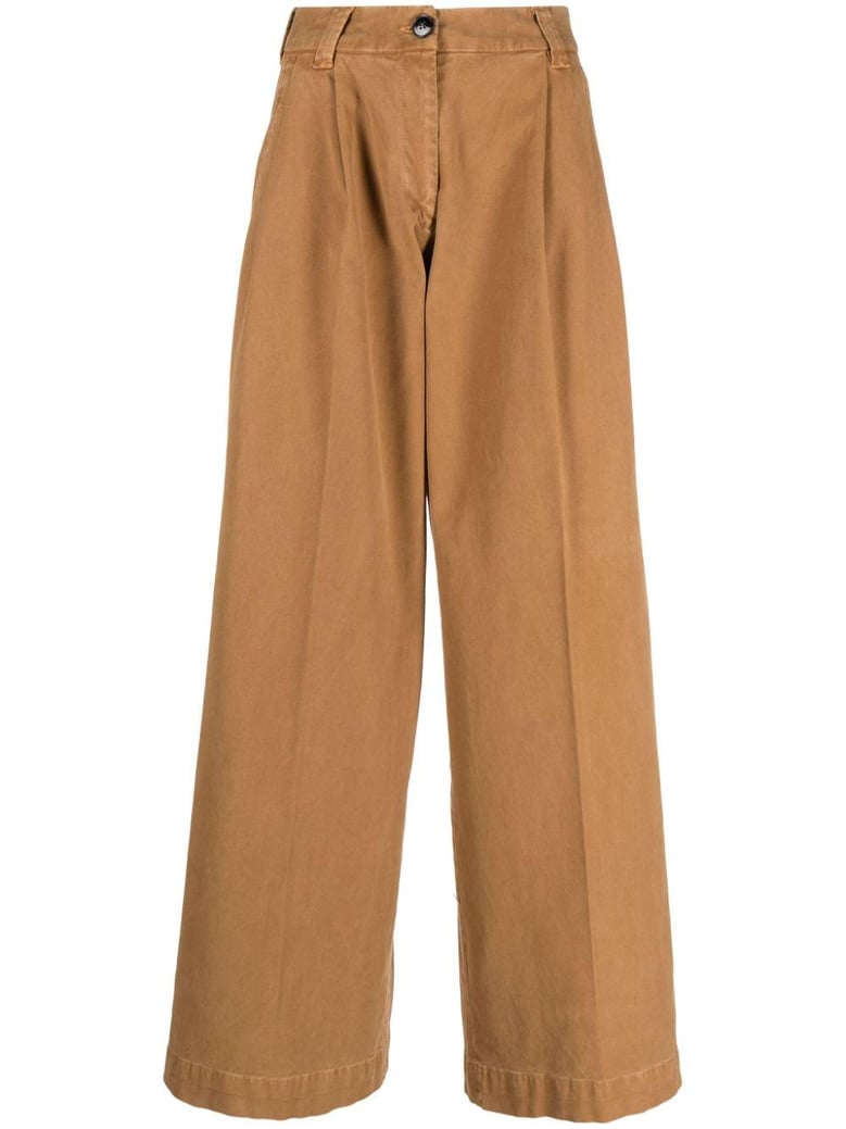 wide leg cotton trousers by Selfnex