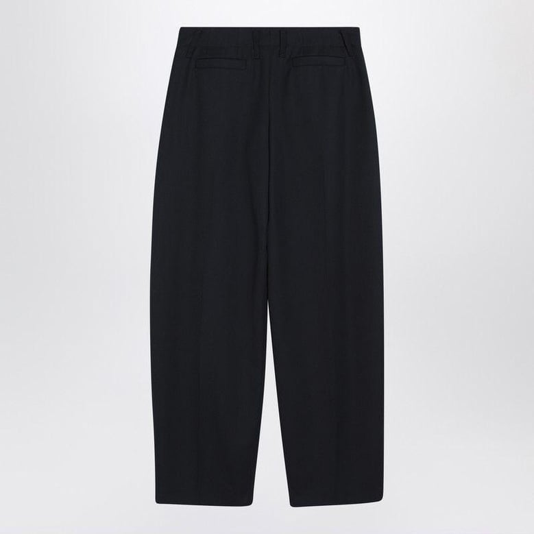 navy blue wool wide-leg pant by Selfnex