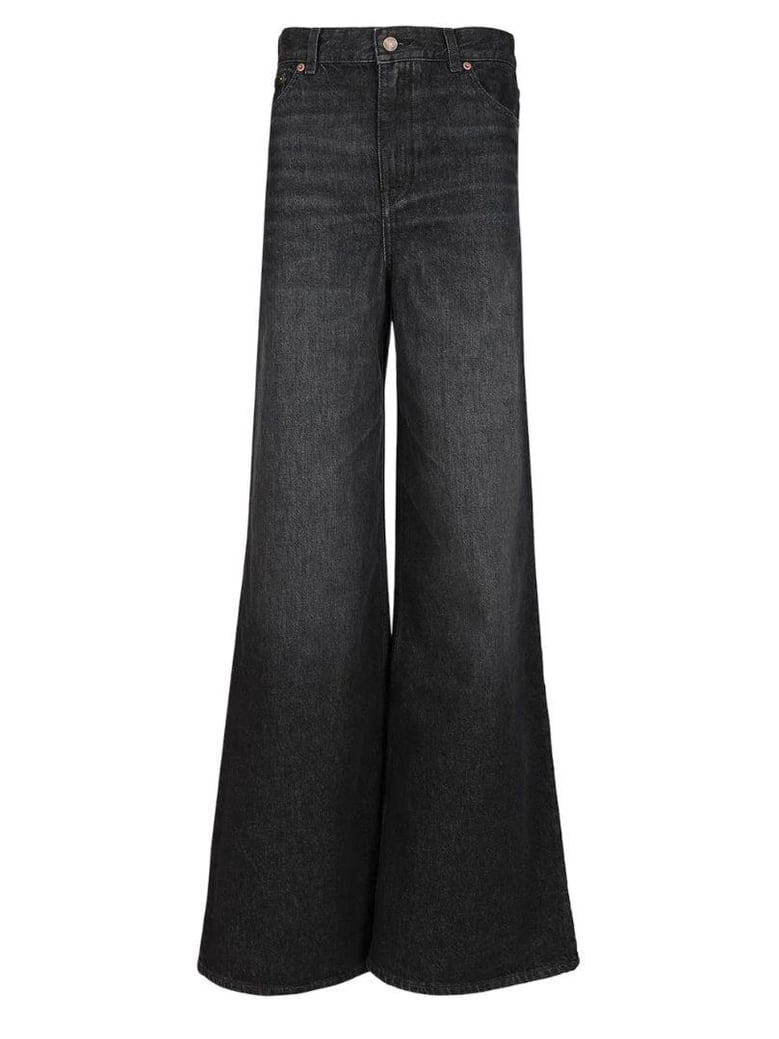 loose black washed jeans by Selfnex