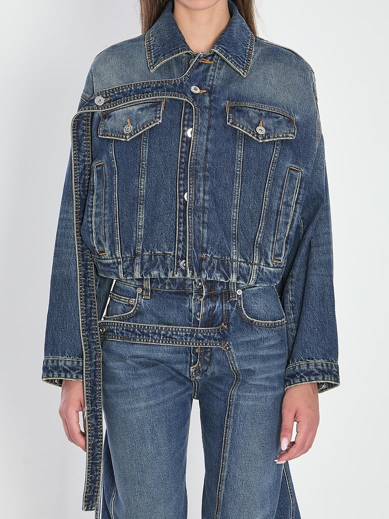 strap jacket in denim by Selfnex