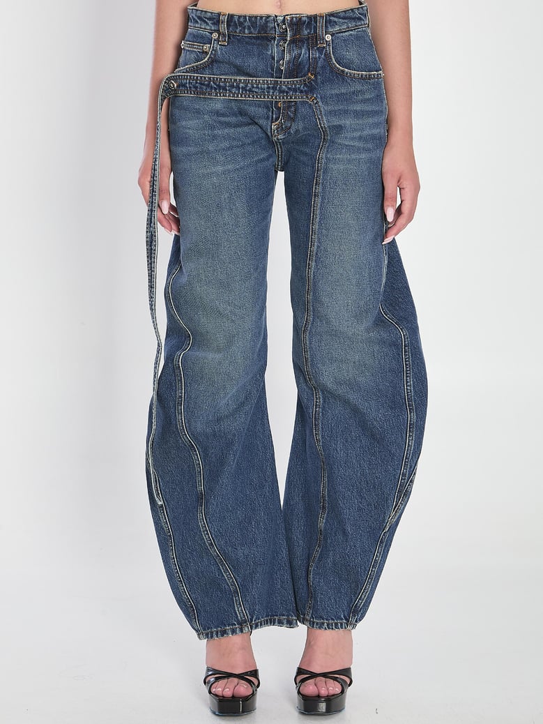 strap jeans in denim by Selfnex