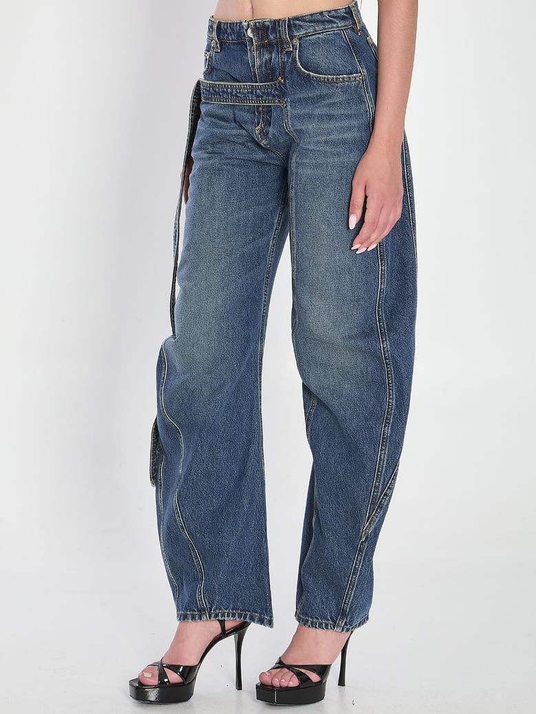 strap jeans in denim by Selfnex