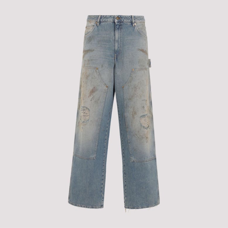 destroyed denim cotton jeans by Selfnex