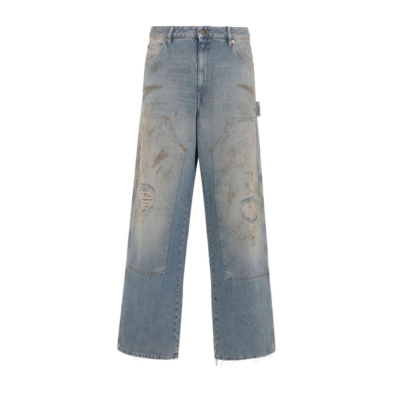 destroyed denim cotton jeans by Selfnex