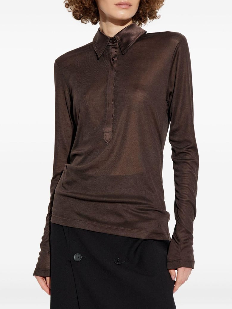 silk polo shirt by Selfnex