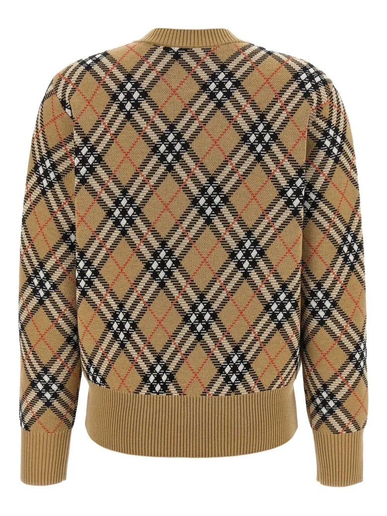 check-pattern wool sweater by Selfnex