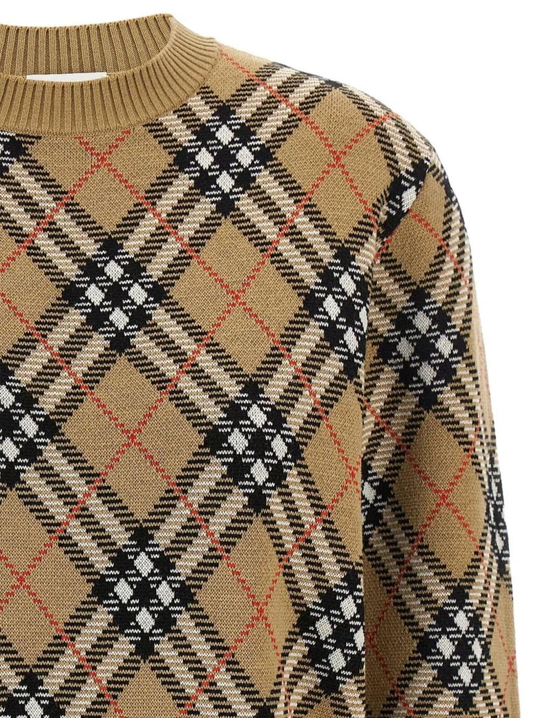 check-pattern wool sweater by Selfnex