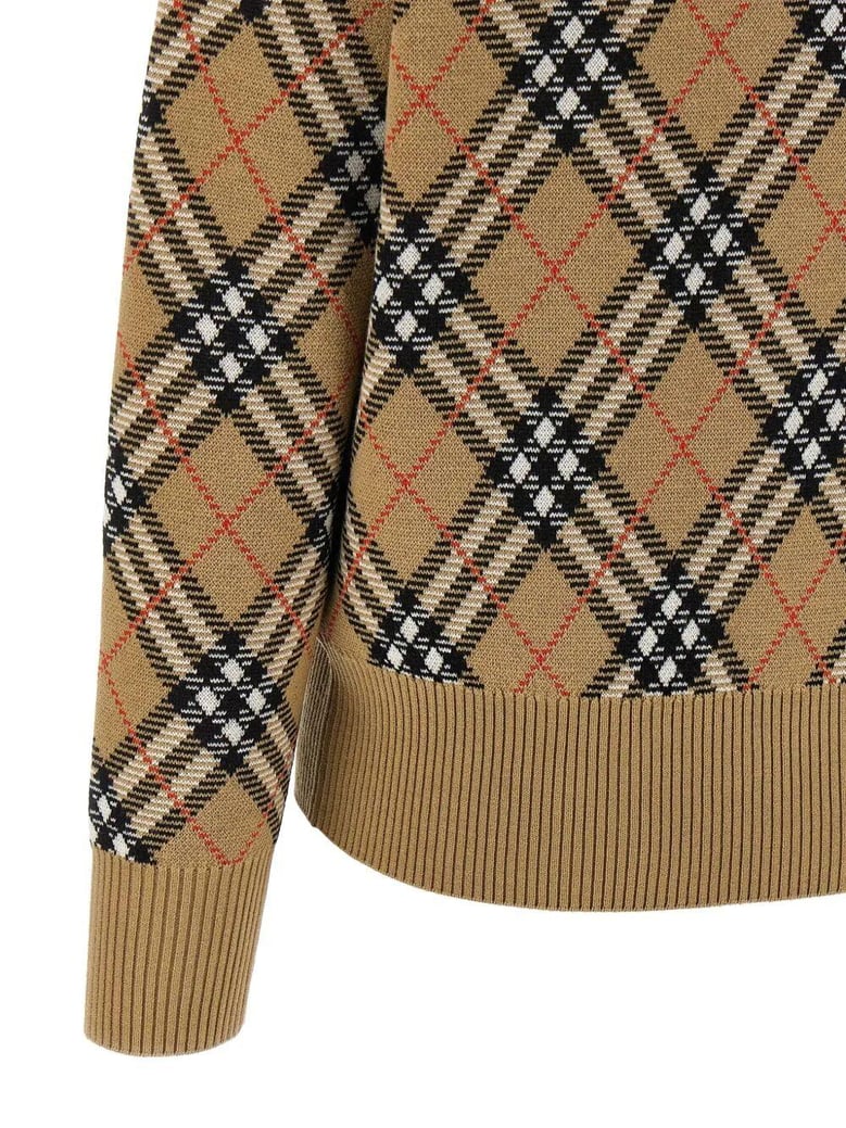 check-pattern wool sweater by Selfnex