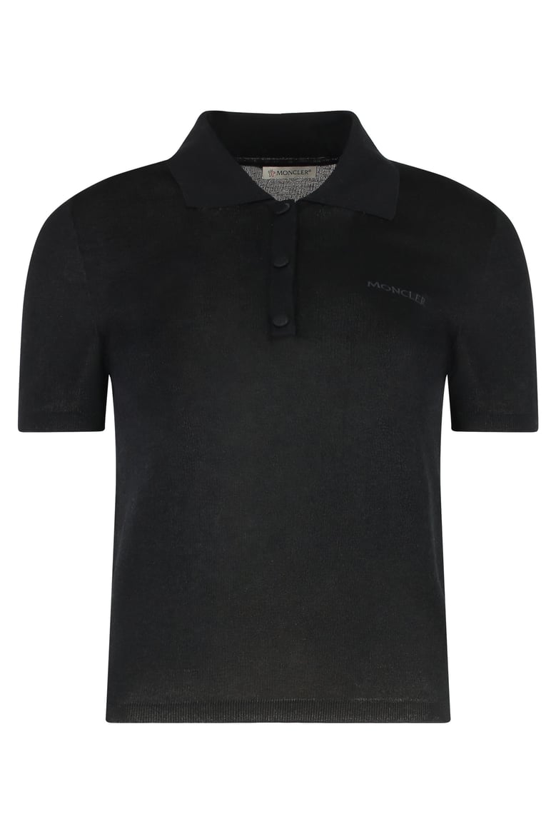 knitted cotton blend polo shirt by Selfnex