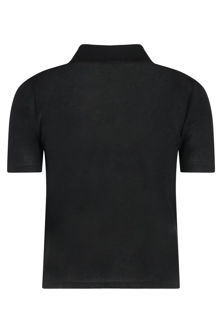 knitted cotton blend polo shirt by Selfnex