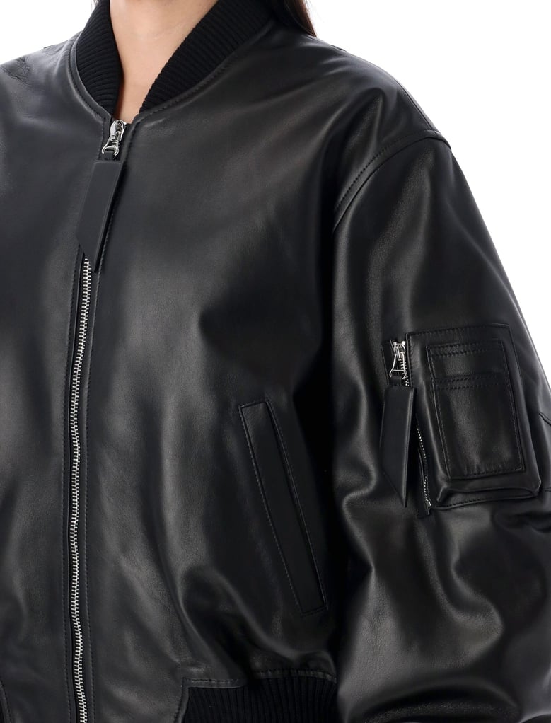 anja leather bomber jacket by Selfnex