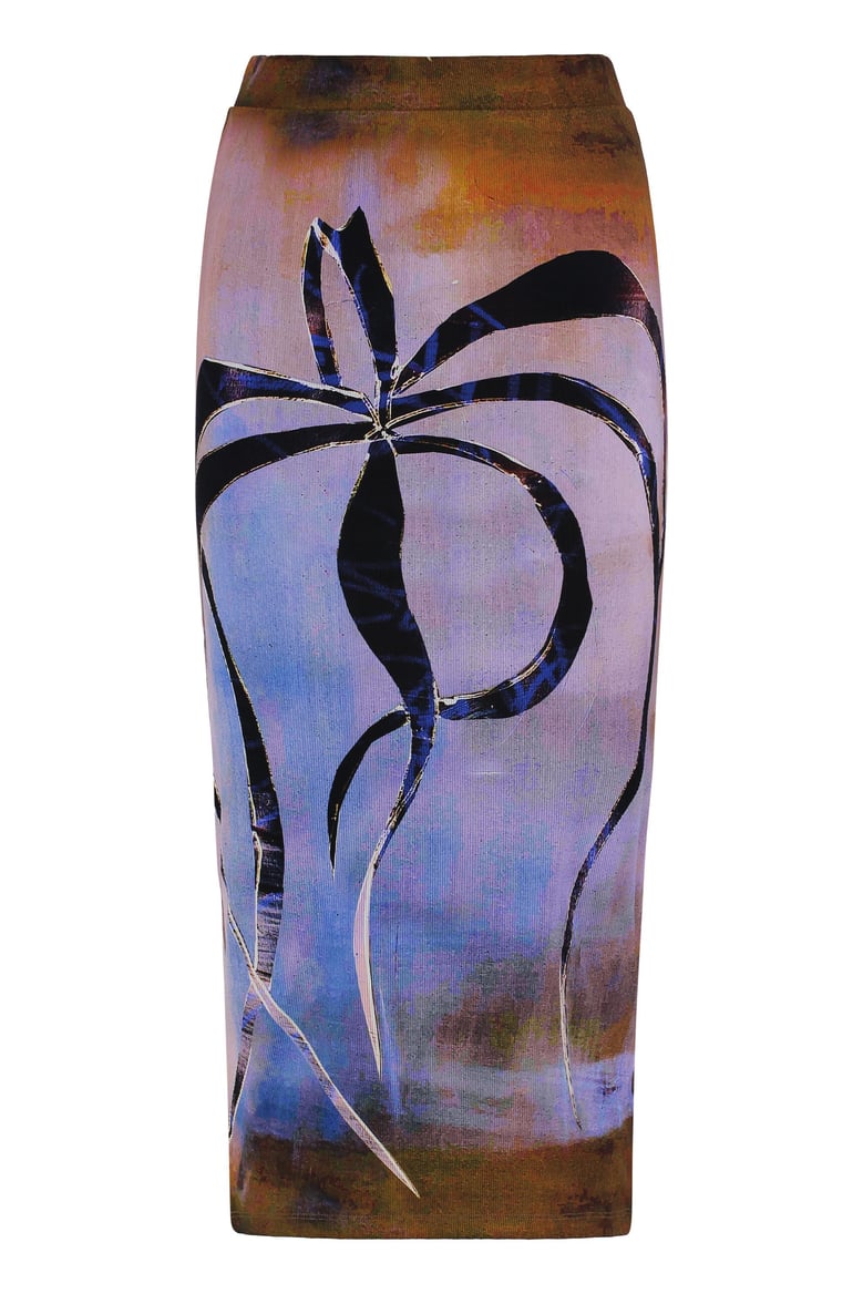 printed midi skirt by Selfnex