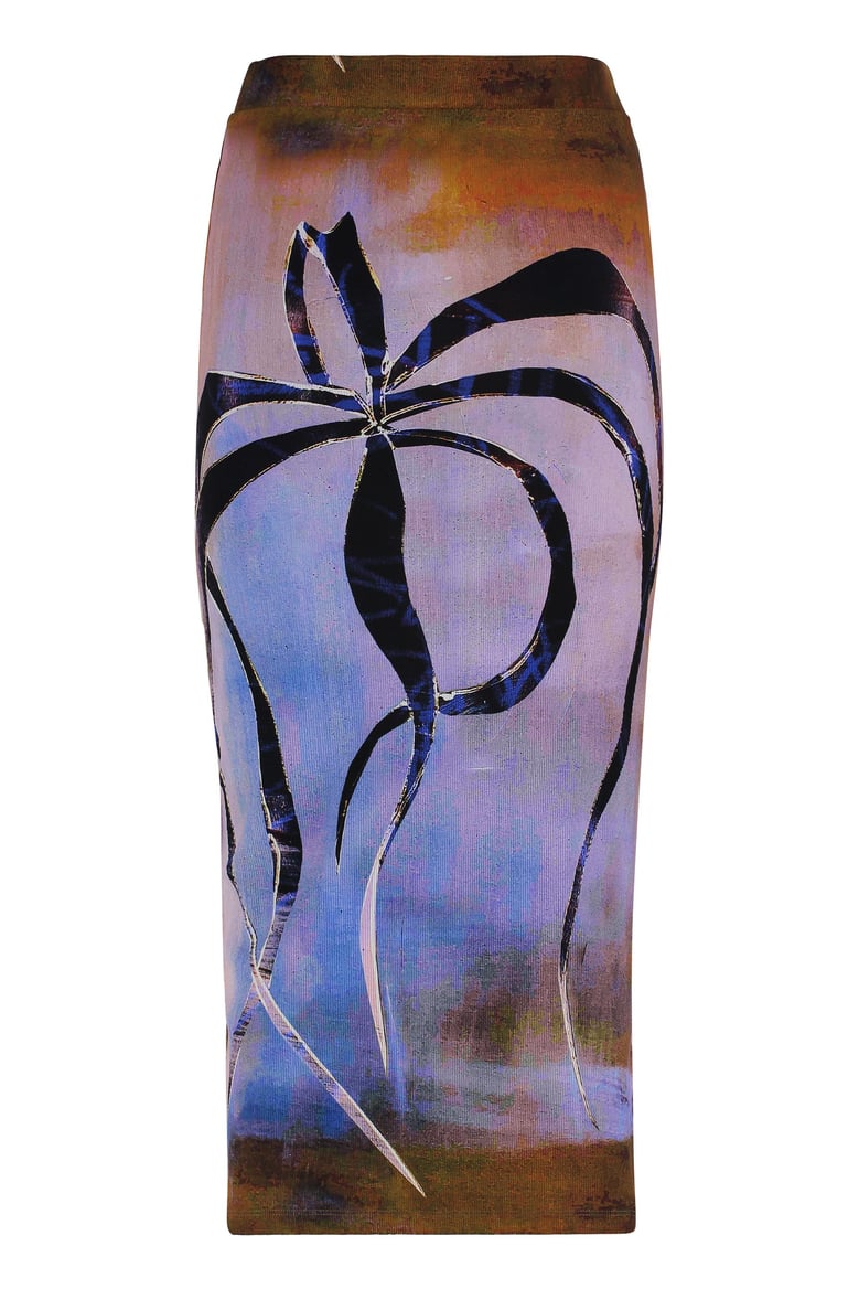 printed midi skirt by Selfnex