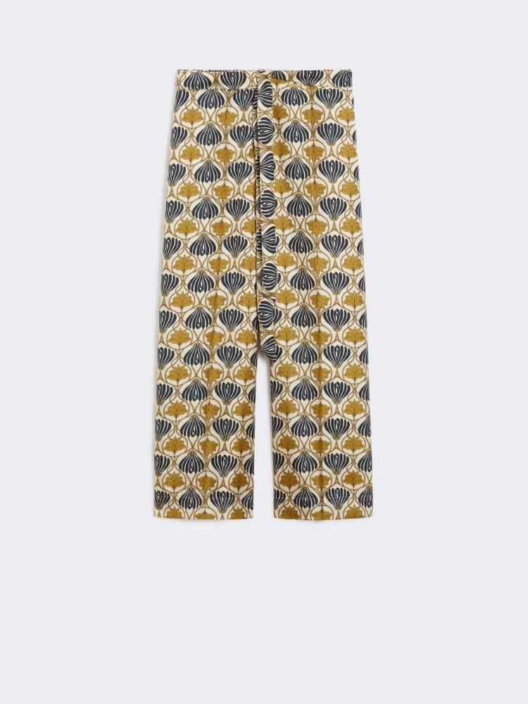 timec - printed silk fluid trousers by Selfnex