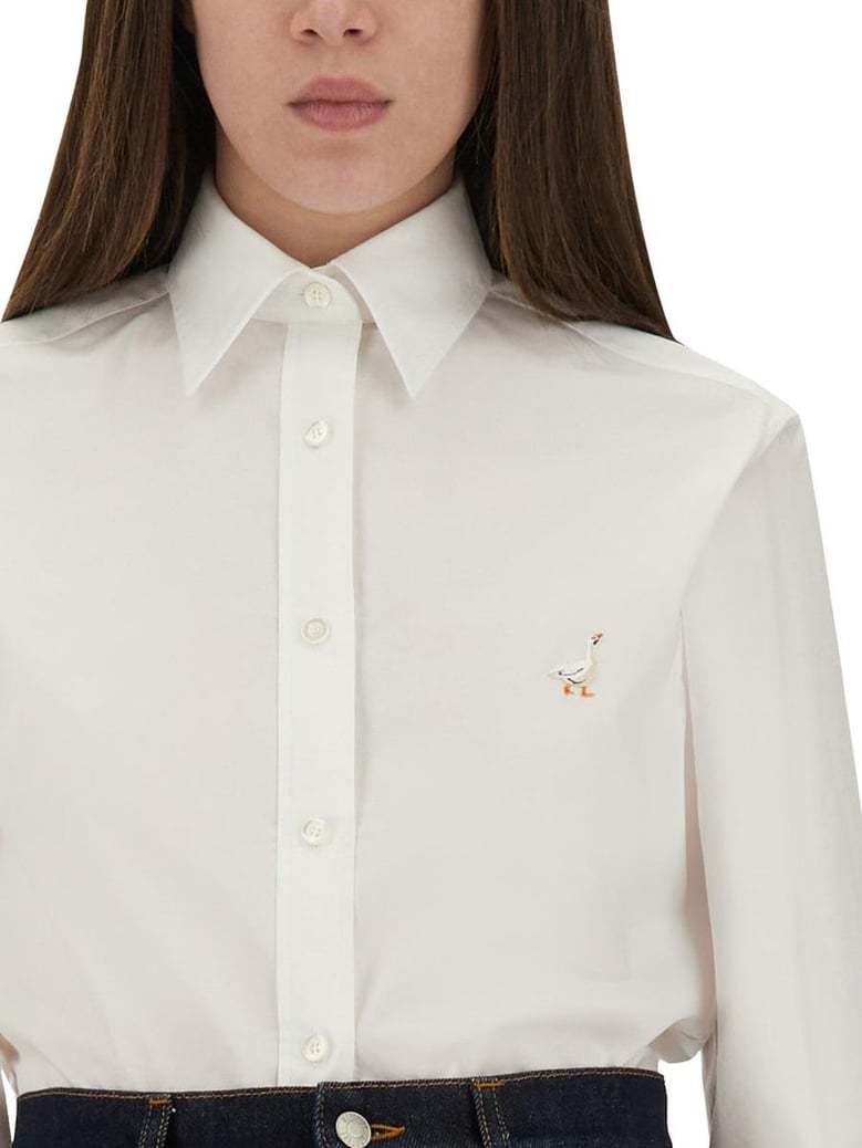 shirt with goose embroidery by Selfnex
