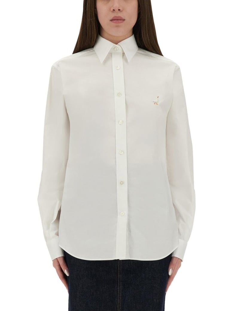 shirt with goose embroidery by Selfnex