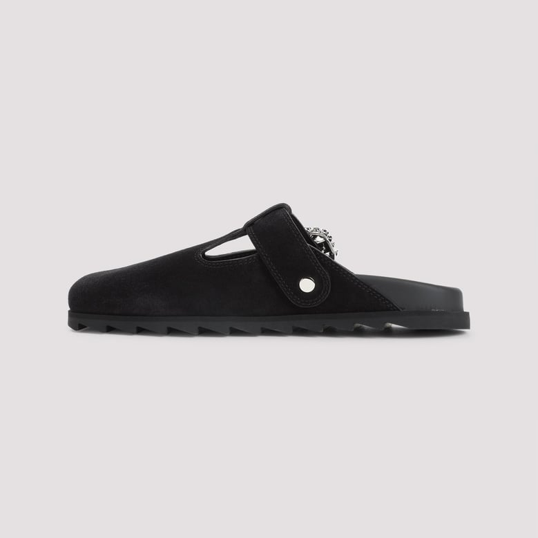 black suede mule slidy viv by Selfnex