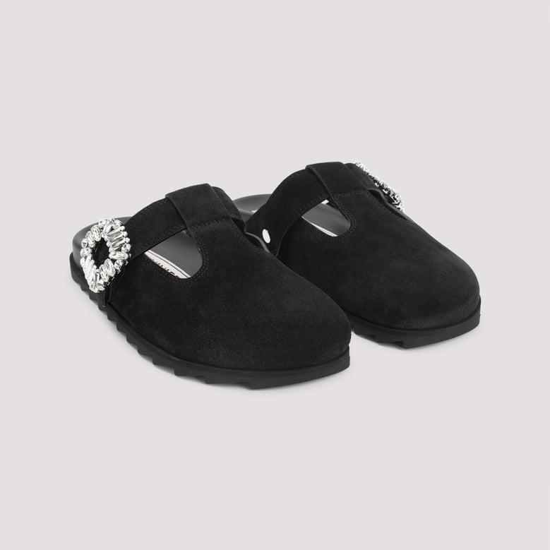 black suede mule slidy viv by Selfnex