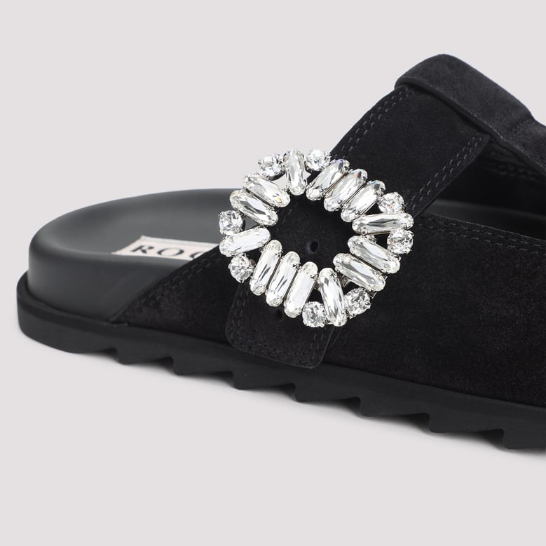 black suede mule slidy viv by Selfnex