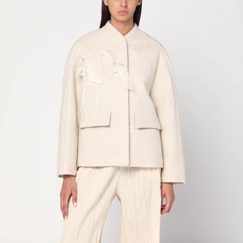 jacket in boiled wool écru by Selfnex