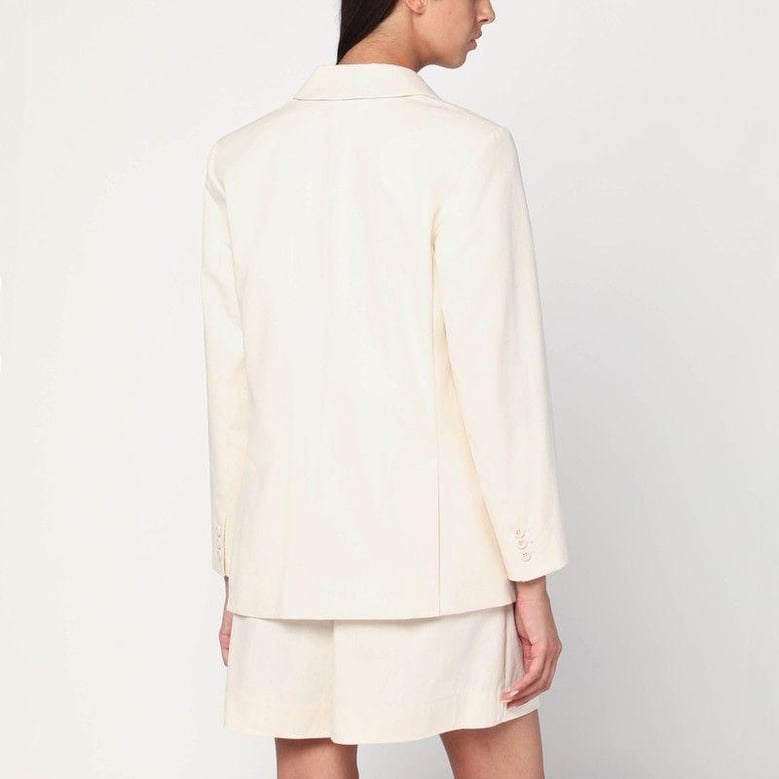 double-breasted jacket in écru cotton by Selfnex