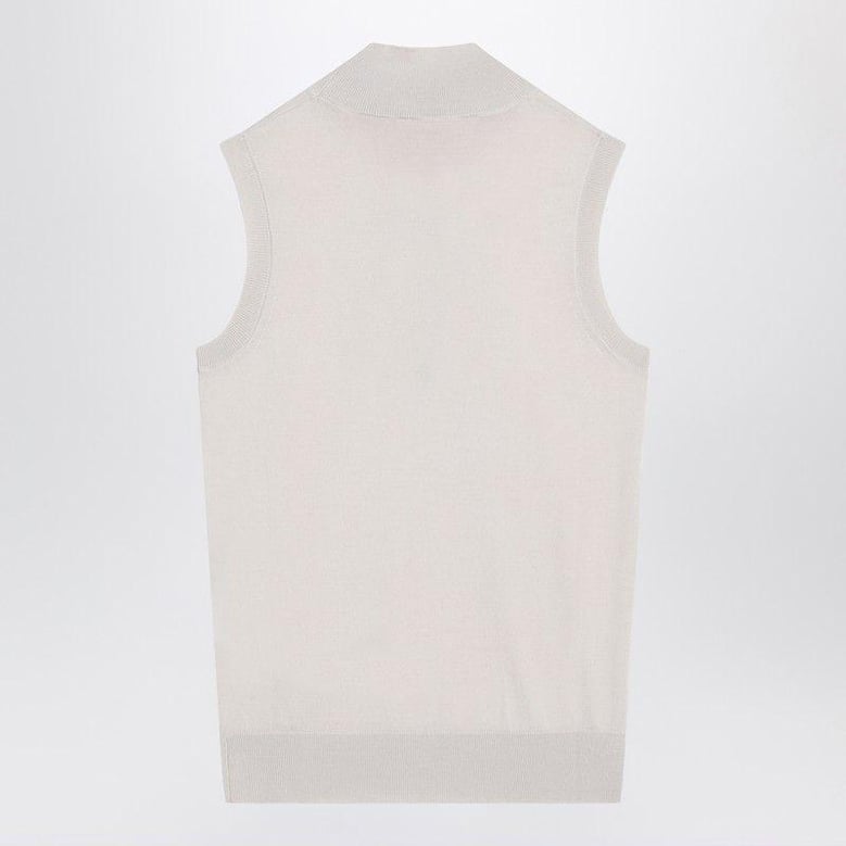 white turtleneck vest in wool by Selfnex