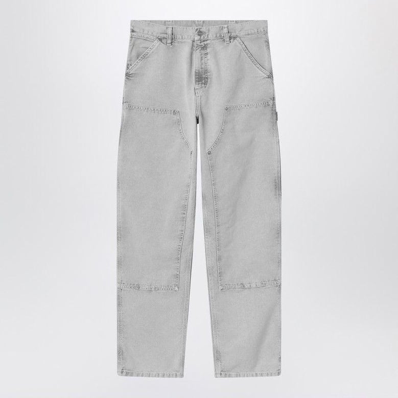 double knee pant black chalk wash by Selfnex