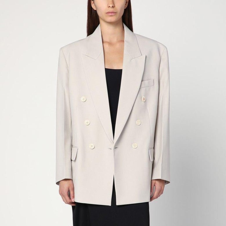 pumice-coloured double-breasted jacket by Selfnex