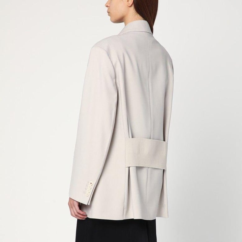 pumice-coloured double-breasted jacket by Selfnex