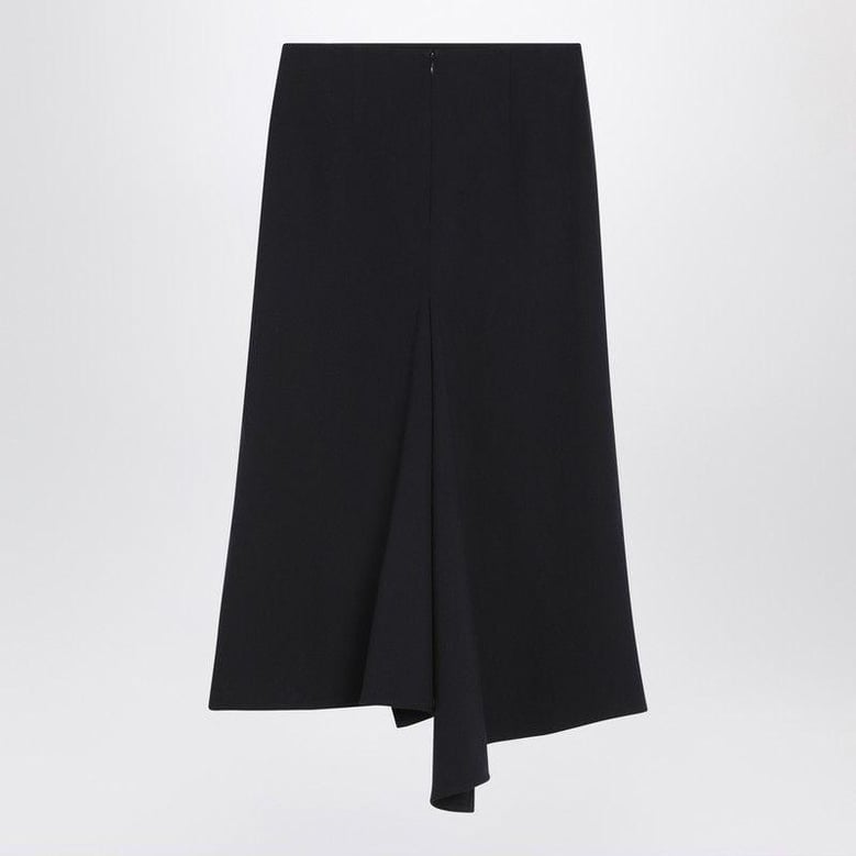 navy blue skirt in wool blend by Selfnex