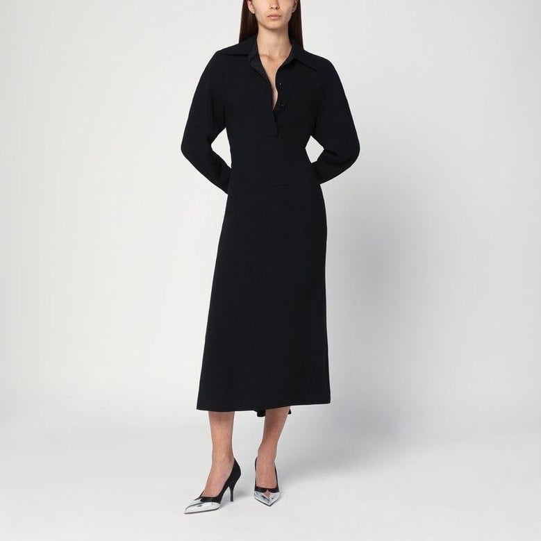 black satin shirt dress midi by Selfnex