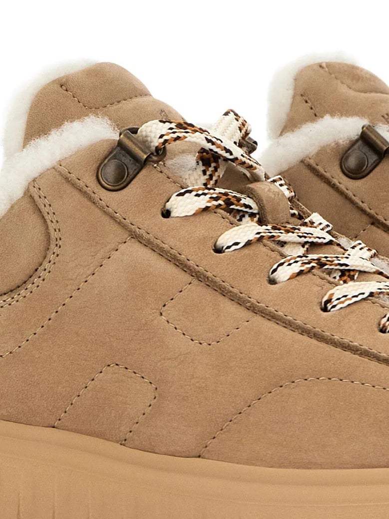 h-stripes suede sneakers with shearling lining by Selfnex