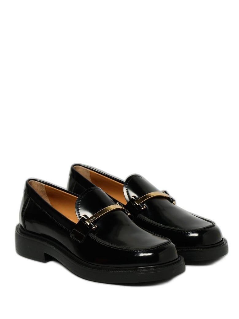 leather loafers with metal bar by Selfnex