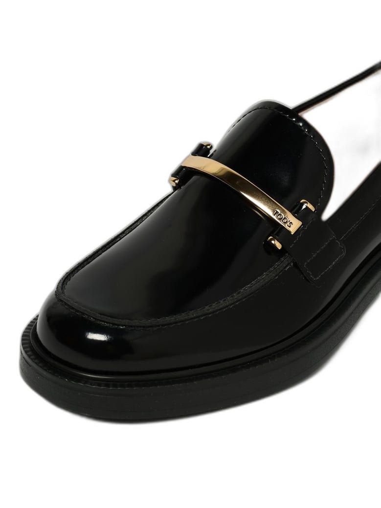 leather loafers with metal bar by Selfnex