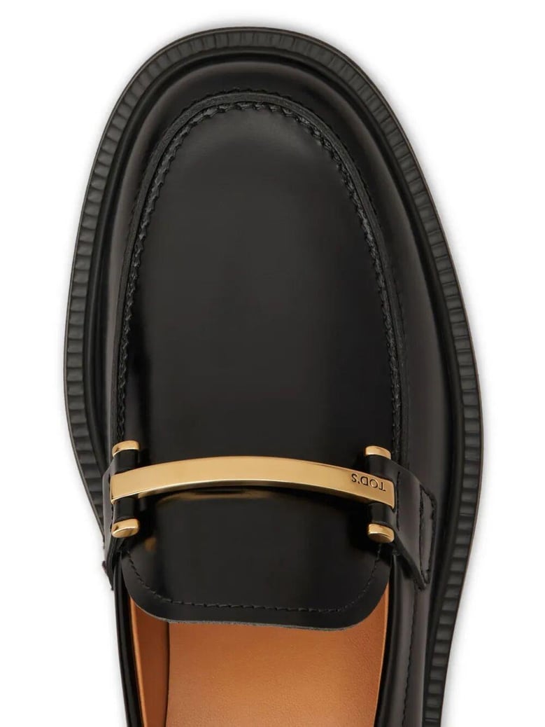 leather loafers with metal bar by Selfnex