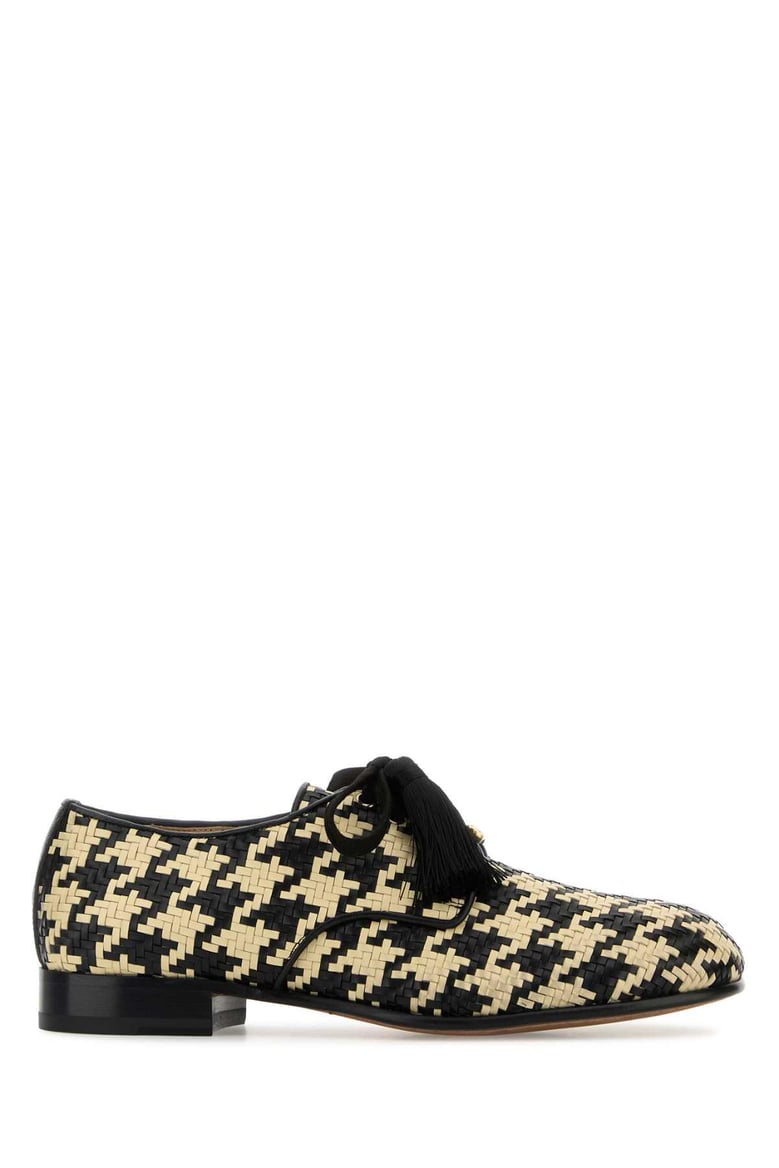 two-tone leather vlogo signature lace-up shoes by Selfnex