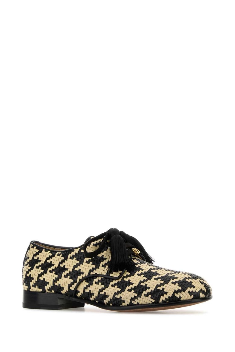 two-tone leather vlogo signature lace-up shoes by Selfnex