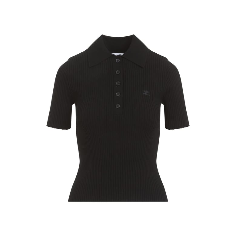 black viscose blend polo shirt by Selfnex