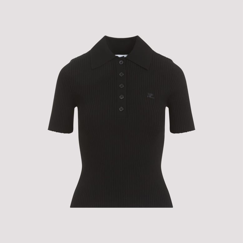 black viscose blend polo shirt by Selfnex