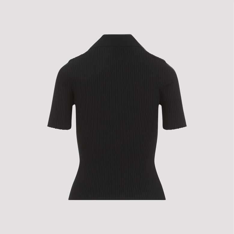 black viscose blend polo shirt by Selfnex