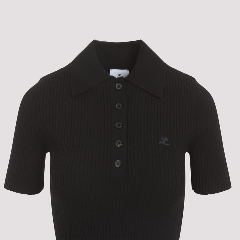 black viscose blend polo shirt by Selfnex